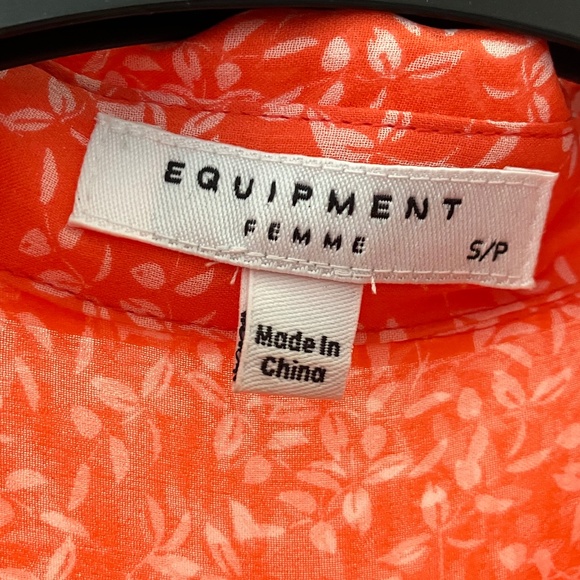 Equipment Silk-Blend Coral Blouse - Picture 3 of 10